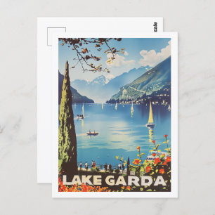 Lake Garda Italy Vintage Famous Travel Place  Postcard