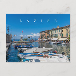 Lake Garda Lazise harbour view postcard