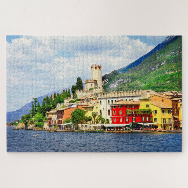 Lake Garda Malcesine Village Italy Travel Jigsaw Puzzle (Horizontal)