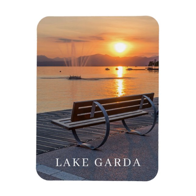 Lake Garda sunset view fridge magnet (Vertical)