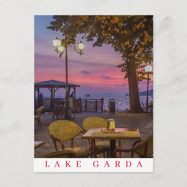 Lake Garda sunset view postcard (Front)