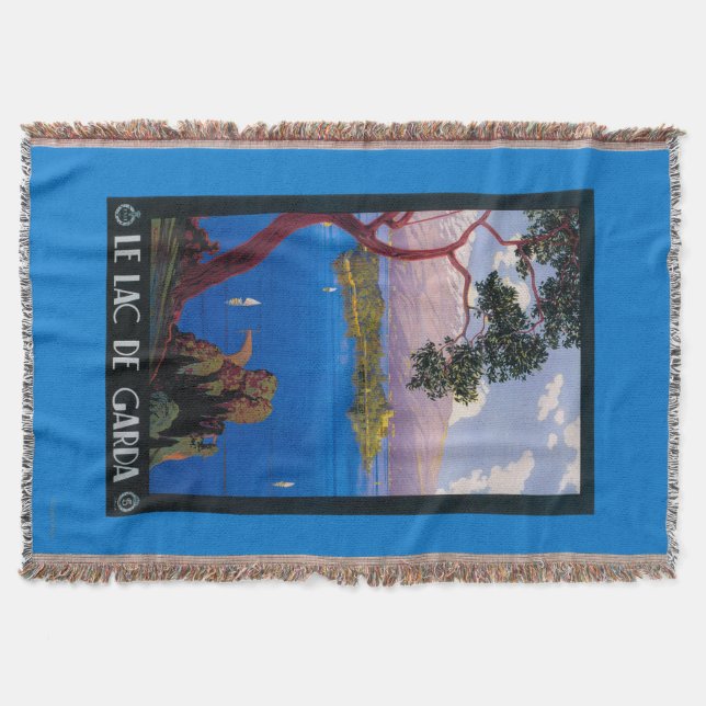 Lake Garda Travel Promotional Poster Throw Blanket (Front)