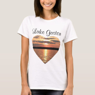 Lake Gaston Large Heart Sunset Shirts