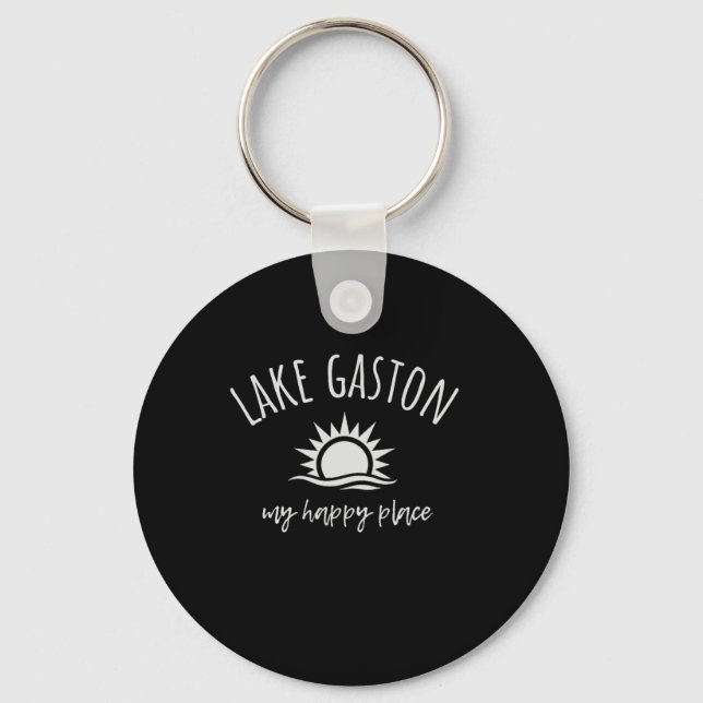 Lake Gaston My Happy Place Boating Fishing Camping Key Ring (Front)