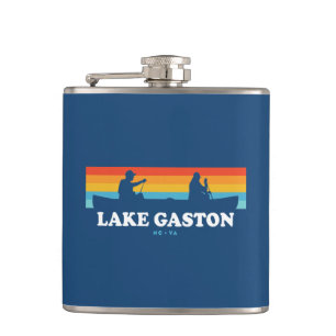 Lake Gaston North Carolina Virginia Canoe Hip Flask