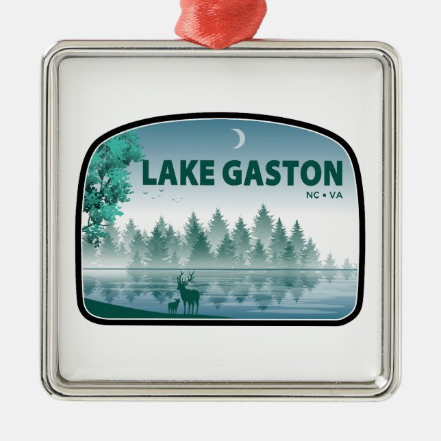 Lake Gaston North Carolina Virginia Deer Metal Ornament (Front)