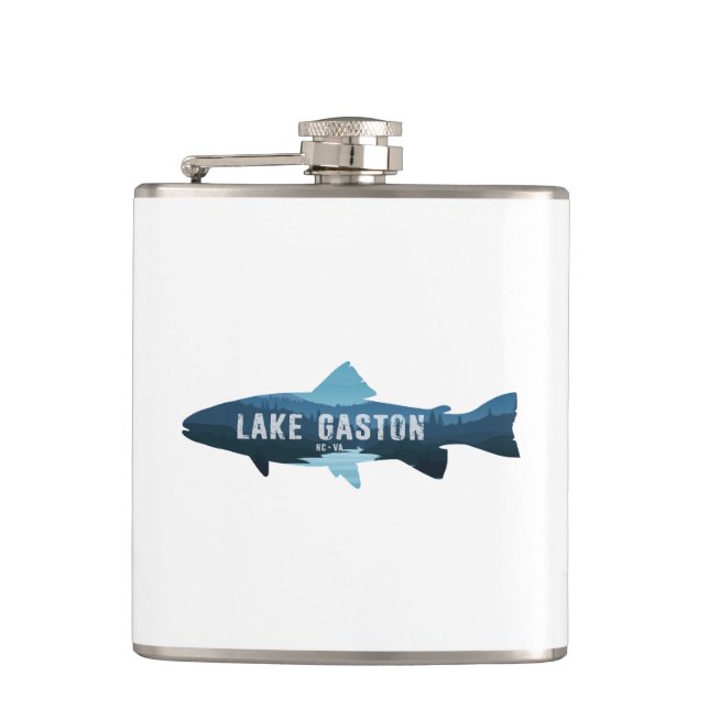 Lake Gaston North Carolina Virginia Fish Hip Flask (Front)