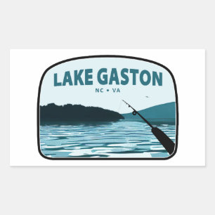 Lake Gaston North Carolina Virginia Fishing Rod Rectangular Sticker