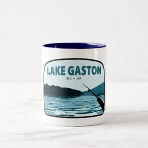 Lake Gaston North Carolina Virginia Fishing Rod Two-Tone Coffee Mug