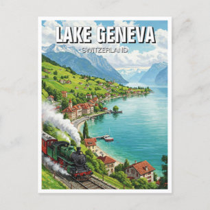 Lake Geneva Switzerland Travel  Postcard