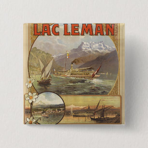 Lake Geneva Travel 15 Cm Square Badge