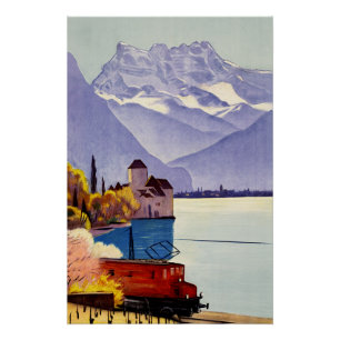Lake Geneva Travel Poster