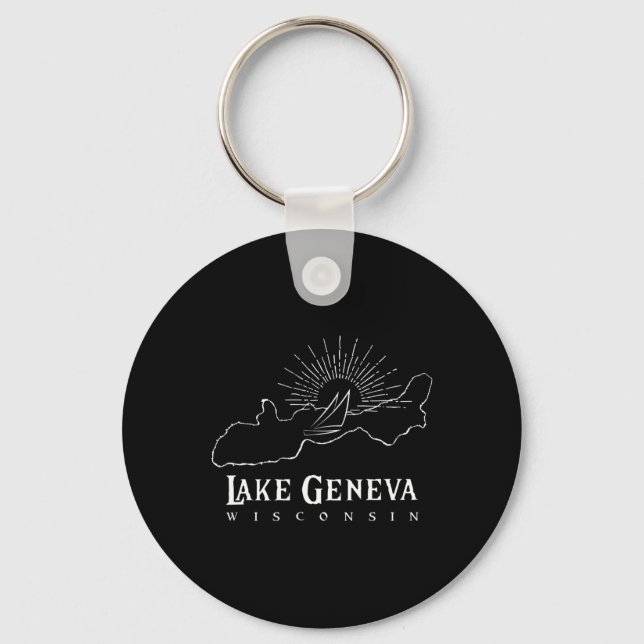 Lake Geneva Wisconsin  Key Ring (Front)