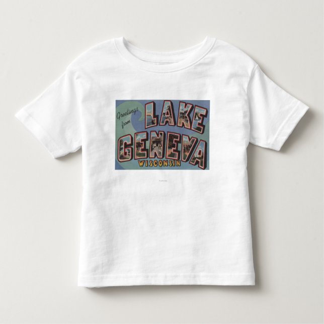 Lake Geneva, Wisconsin - Large Letter Scenes Toddler T-Shirt (Front)