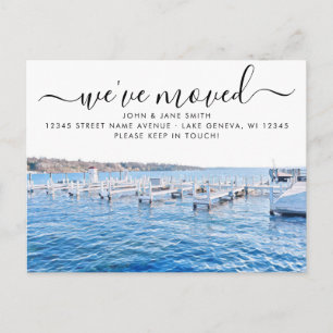 Lake Geneva Wisconsin Moving Announcement Postcard