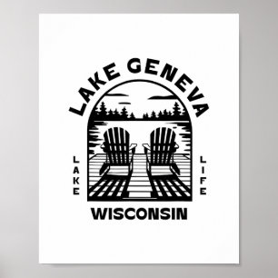 Lake Geneva Wisconsin Outdoors Vintage 3 Poster
