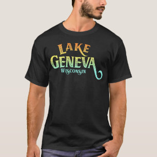 Lake Geneva Wisconsin Retro Distressed T-Shirt