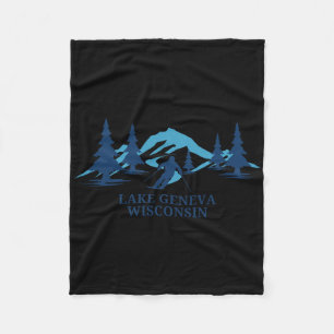Lake Geneva Wisconsin Ski Resort Skiing Skier  Fleece Blanket