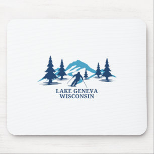 Lake Geneva Wisconsin Ski Resort Skiing Skier Mouse Pad