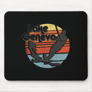 Lake Geneva Wisconsin Water Skiing Retro Vintage G Mouse Pad