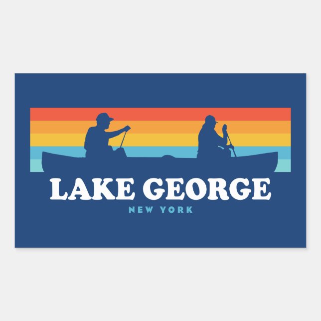 Lake George, New York Canoe Rectangular Sticker (Front)