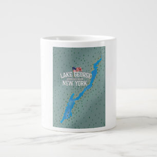 Lake George New York Map Large Coffee Mug