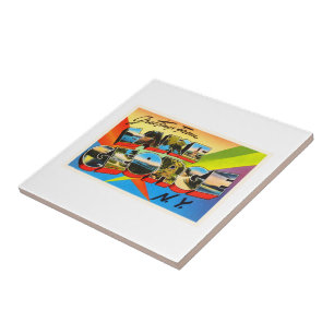 Lake George New York NY Vintage Travel Souvenir Ceramic Tile