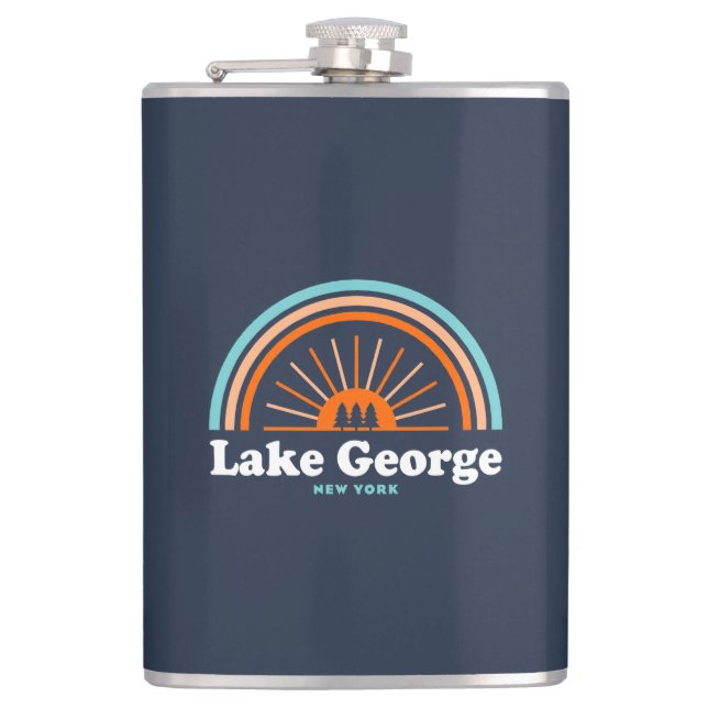 Lake George, New York Rainbow Hip Flask (Front)