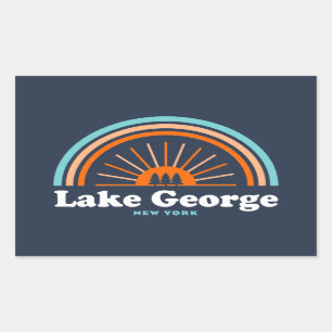 Lake George, New York Rainbow Rectangular Sticker