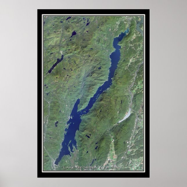 Lake George New York Satellite Poster Map (Front)