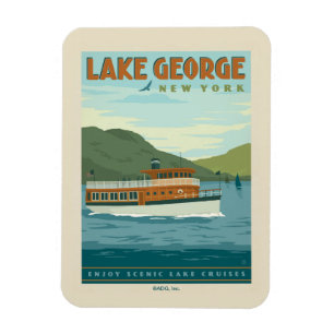 Lake George, New York Vintage Boat Magnet