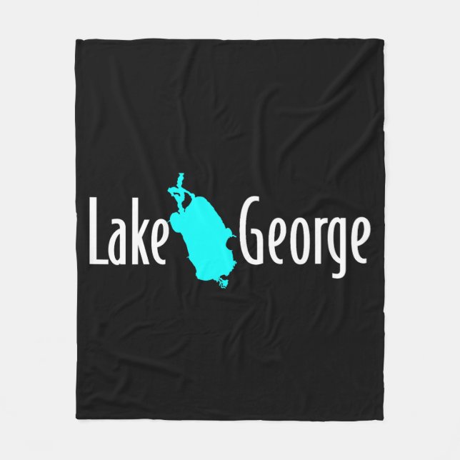 Lake George NY Bold Lake Map Fleece Blanket (Front)