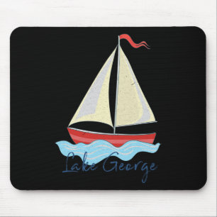 Lake George Ny Vacation Sail Boat Sailing Boating Mouse Pad