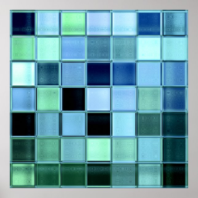 Lake Glass Tile Mosaic Poster up to 28x28 (Front)
