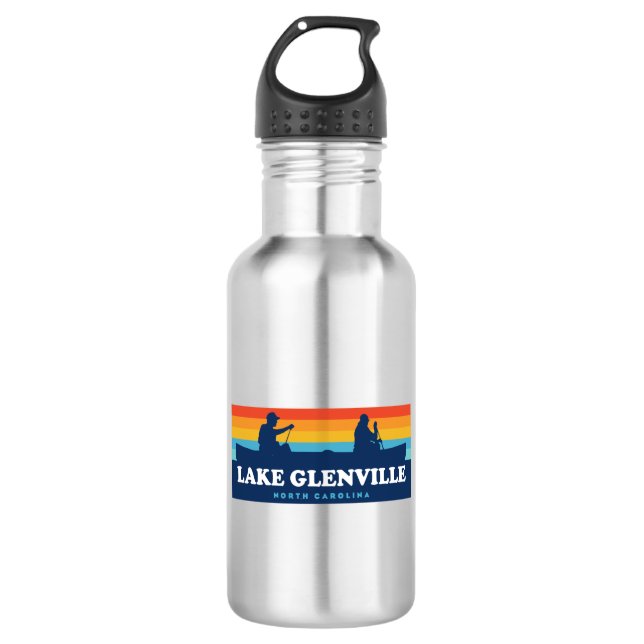 Lake Glenville North Carolina Canoe 532 Ml Water Bottle (Front)