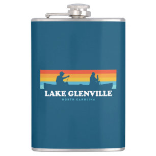 Lake Glenville North Carolina Canoe Hip Flask