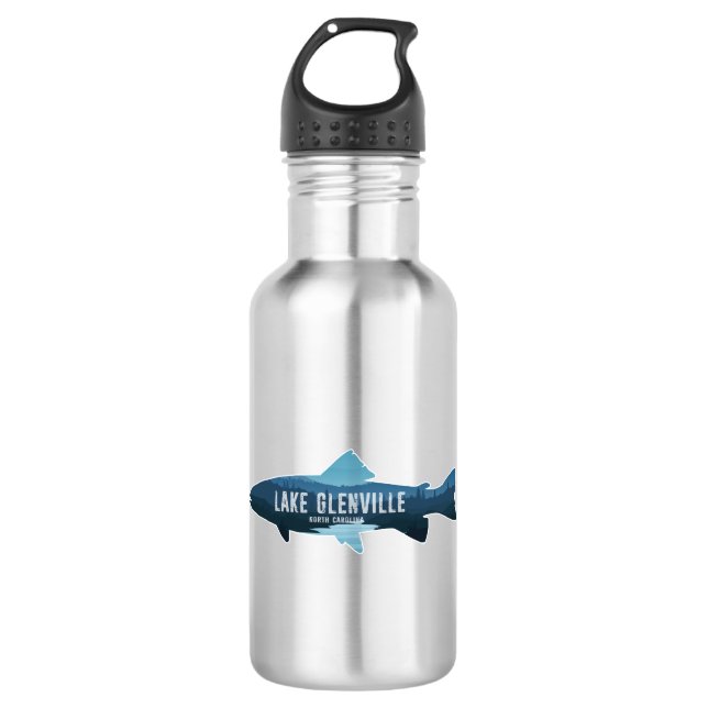 Lake Glenville North Carolina Fish 532 Ml Water Bottle (Front)