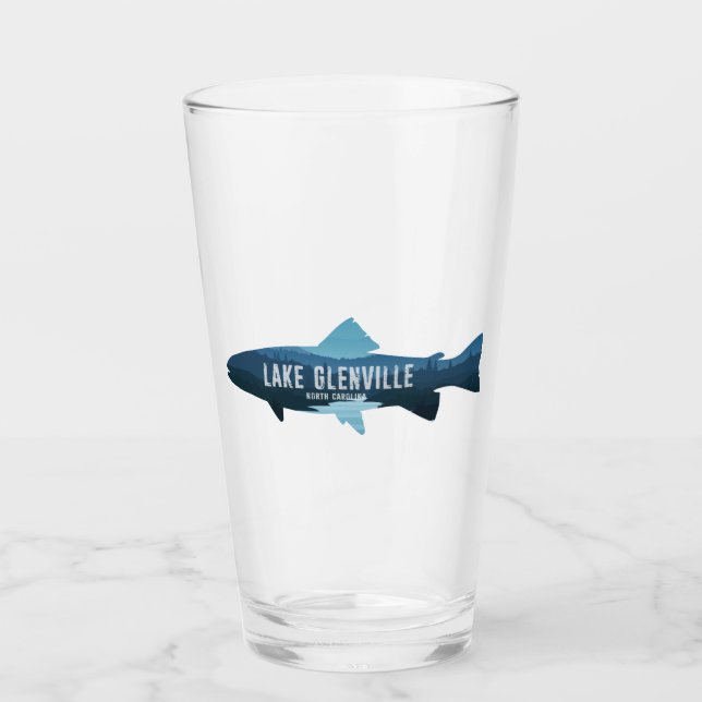 Lake Glenville North Carolina Fish Glass (Front)