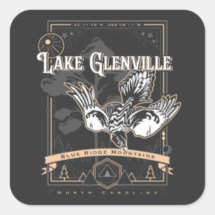 lake glenville north carolina geobird square sticker
