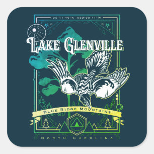 lake glenville north carolina geobird square sticker
