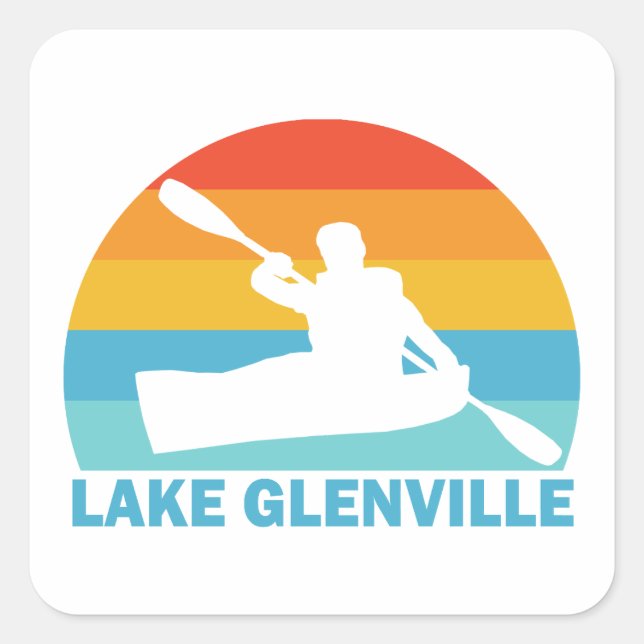 Lake Glenville North Carolina Kayak Square Sticker (Front)