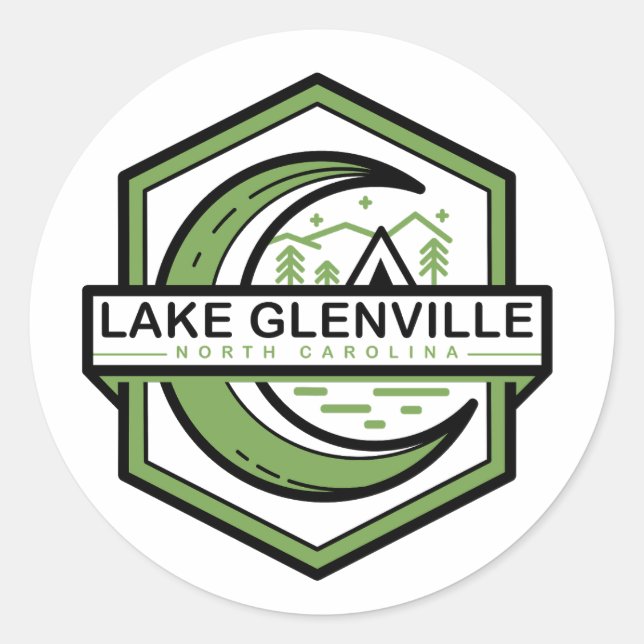 lake glenville north carolina moon shine classic round sticker (Front)