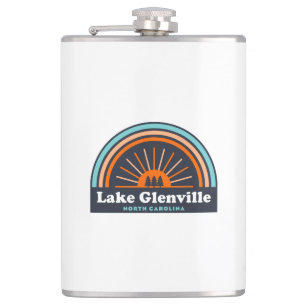 Lake Glenville North Carolina Rainbow Hip Flask