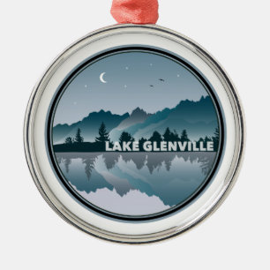 Lake Glenville North Carolina Reflection Metal Ornament