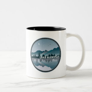 Lake Glenville North Carolina Reflection Two-Tone Coffee Mug