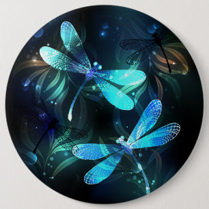 Lake Glowing Dragonflies 6 Cm Round Badge