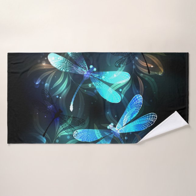 Lake Glowing Dragonflies Bath Towel (Bath Towel)