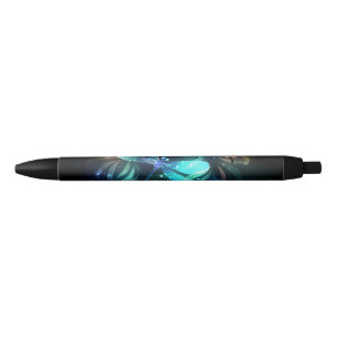 Lake Glowing Dragonflies Black Ink Pen