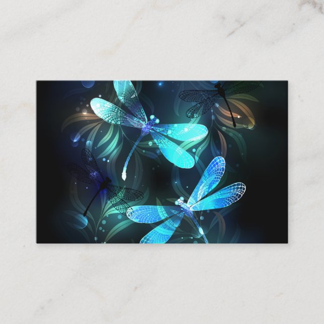 Lake Glowing Dragonflies Business Card (Front)