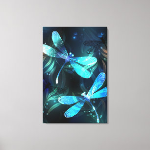 Lake Glowing Dragonflies Canvas Print
